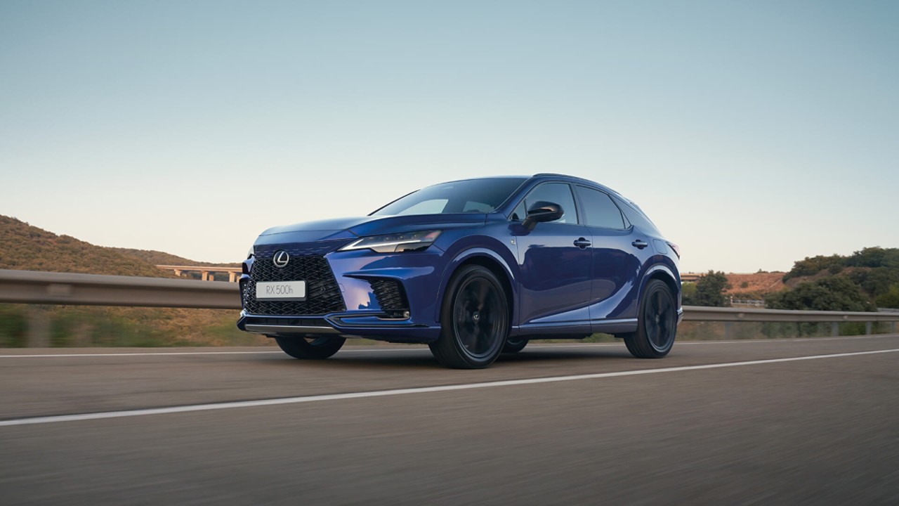 Lexus RX 500h driving on a road